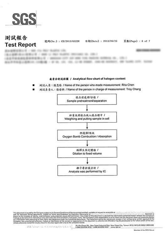 安安環保紙尿褲SGS檢驗報告