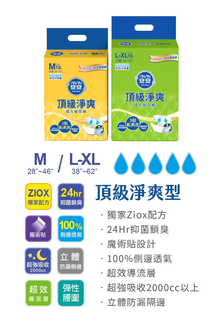 安安 頂級淨爽成人紙尿褲